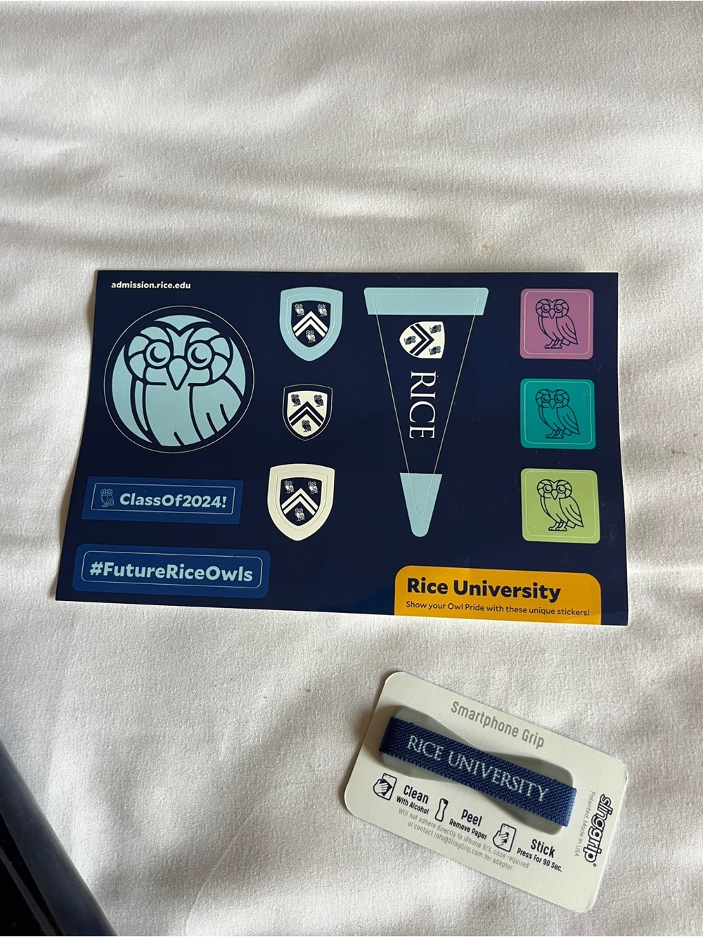 Rice University Blue Water Bottle Stickers Smartphone Grip Set - Picture 4 of 10